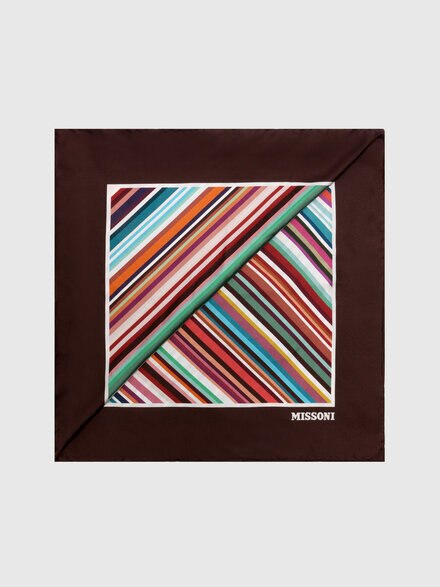 Pure silk striped scarf, Multicoloured  - LS26WS4TBV00JMSM67S