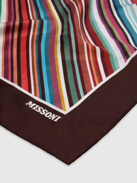 Pure silk striped scarf, Multicoloured  - LS26WS4TBV00JMSM67S