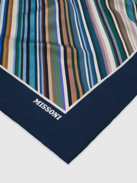Pure silk striped scarf, Multicoloured  - LS26WS4TBV00JMSM67U
