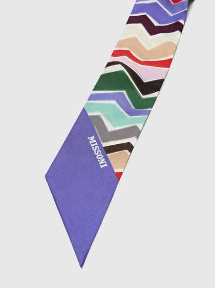 Sciarpina in seta con zig zag irregolari, Multicolore  - LS26WS5LBV00JMSM67U