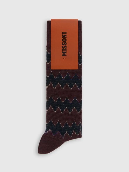Zig zag wool and cotton-blend ankle socks, Multicoloured  - LS26WS6SBV00JNSM67S