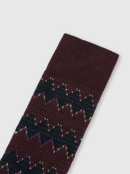 Zig zag wool and cotton-blend ankle socks, Multicoloured  - LS26WS6SBV00JNSM67S