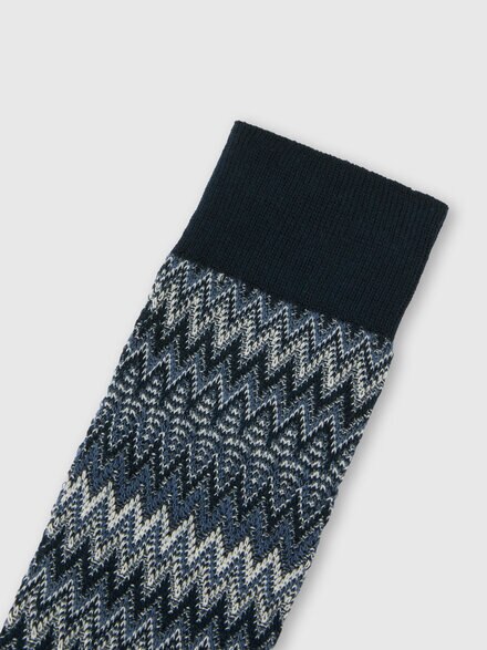 Zig zag cotton-blend ankle socks, Multicoloured  - LS26WS6XBV00JNSM67T