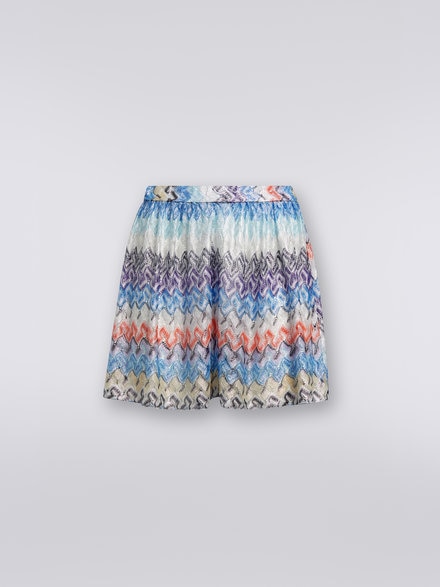 Multicoloured viscose knit lace-effect shorts, Multicoloured - MC22SI00BR00NBS72AL