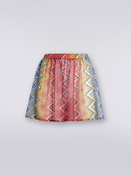 Swimming shorts in zigzag print fabric, Multicoloured  - MC22SI00BR00THS4157