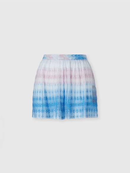 Short in pizzo con iconico motivo zig zag, Blu & Rosa   - MC22SI00BR0131S72L3