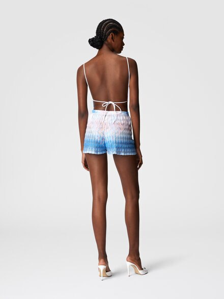 Lace shorts with iconic zig zag pattern, Blue & Pink   - MC22SI00BR0131S72L3