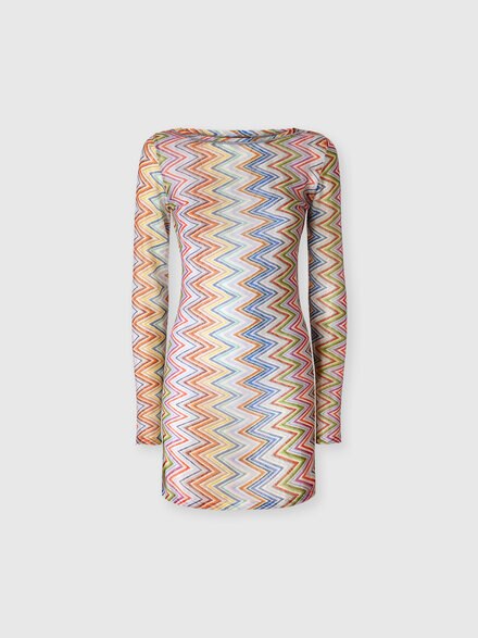 Camiseta de manga larga en tejido estampado zig zag, Multicolor  - MC22SL00BR0161SMSP2
