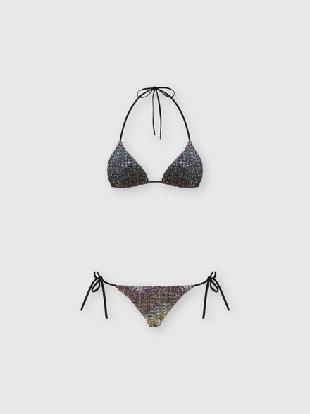 Mixed Viscose Lamé Bikini with Sequins, Multicoloured  - MC22SP00BC005YS72P0