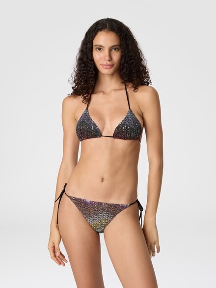 Mixed Viscose Lamé Bikini with Sequins, Multicoloured  - MC22SP00BC005YS72P0