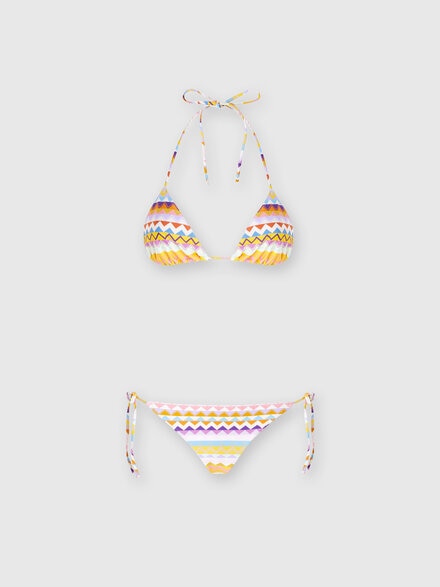 Bikini elástico con estampado zigzag, Multicolor  - MC22SP00BJ00K5SM9D5