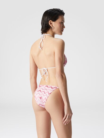 Slub zigzag viscose blend bikini, White &  Pink  - MC22SP00BJ00NBS30EV