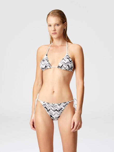 Bikini flameado en zigzag mezcla de viscosa, Negro - MC22SP00BJ00NBS91NP