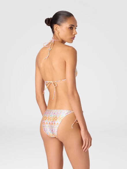 Triangle Bikini with Zigzag Pattern and Adjustable Ties, Multicoloured  - MC22SP00BJ00ODSM9R0
