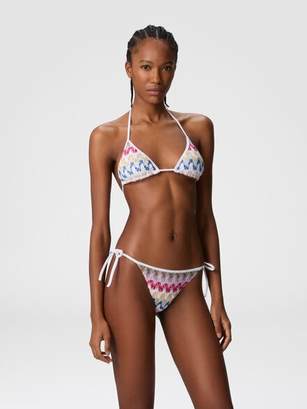 Bikini triángulo de encaje de viscosa lamé, Multicolor  - MC22SP00BR0000S01FQ