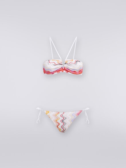 Wave motif bikini with lurex, Multicoloured  - MC22SP00BR00TGSM99H