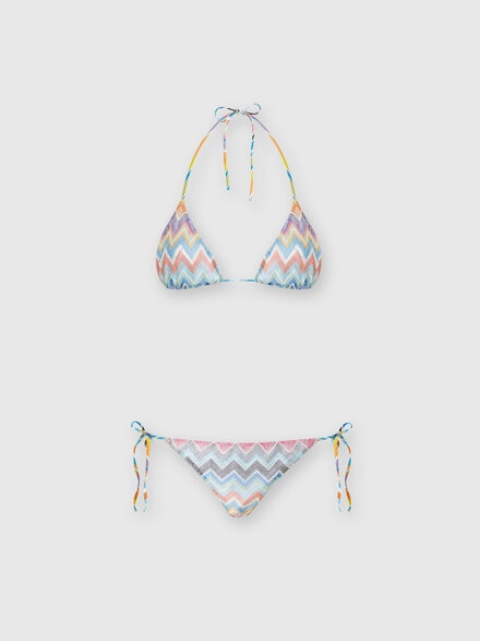 Bikini en mezcla de viscosa en zigzag con lúrex, Multicolor  - MC22SP00BR00XGSM9D6