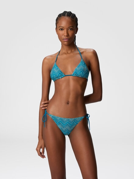 Zig zag lamé viscose bikini, Green - MC22SP00BR00ZXS614P