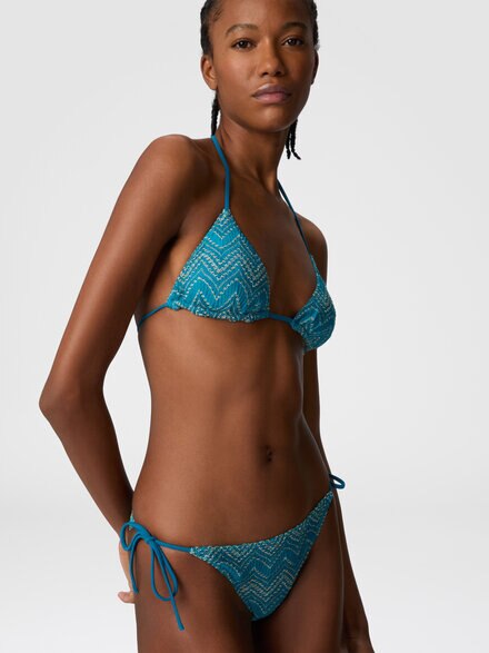 Zig zag lamé viscose bikini, Green - MC22SP00BR00ZXS614P