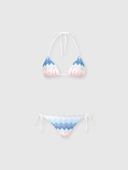 Triangle bikini in viscose blend zig zag lamé, Multicoloured  - MC22SP00BR00ZYSM9MW