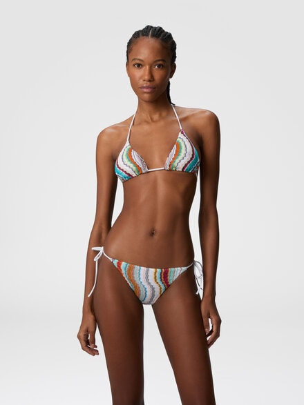 Triangle bikini with lamé wave motif, Multicoloured  - MC22SP00BR0100SM9L0