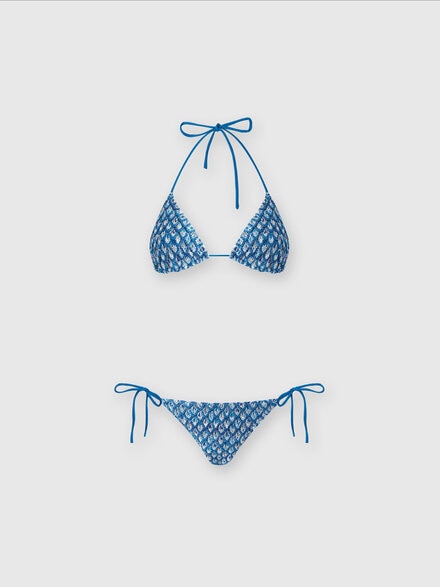 Bikini triángulo de viscosa de concha Lamé, Multicolor  - MC22SP00BR011ZS72KA