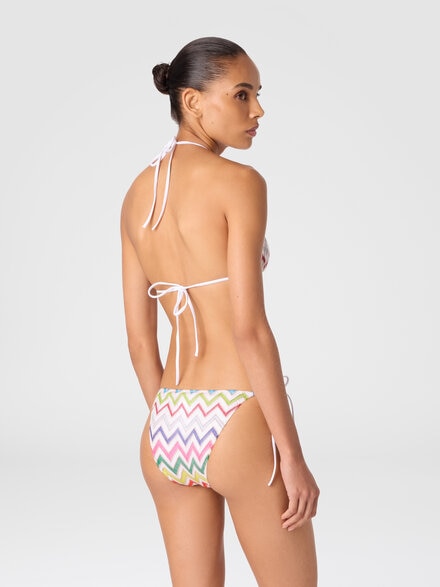 Chevron Pattern Bikini in Viscose and Lamé, Multicoloured  - MC22SP00BR012RSM9QI