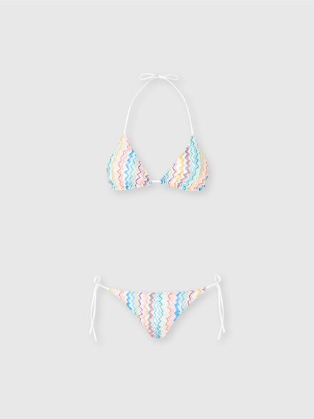 Bikini classico con motivo zig zag, Multicolore  - MC22SP00BR0130SM9QJ