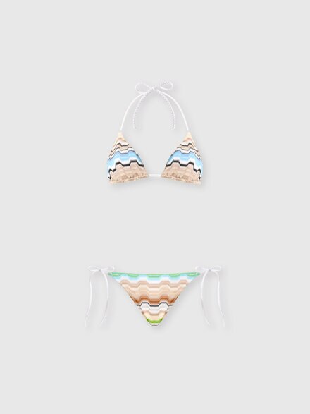 Bikini in pure viscose with greek motif, Multicoloured  - MC22SP00BR015ESMSNP