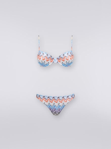 Bikini en maille de viscose multicolore avec soutien-gorge &agrave; balconnet, Multicolore  - MC22SP01BR00NBS72AL