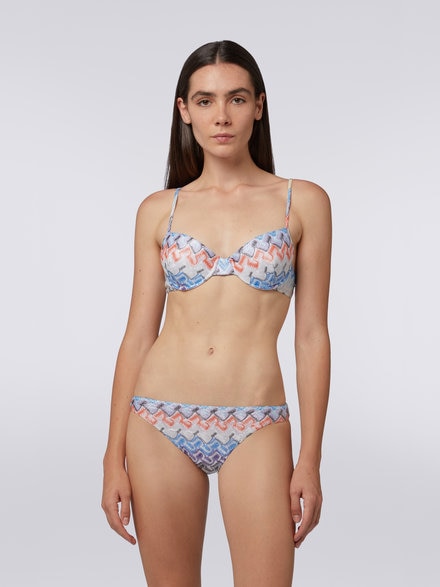 Bikini en maille de viscose multicolore avec soutien-gorge &agrave; balconnet, Multicolore  - MC22SP01BR00NBS72AL