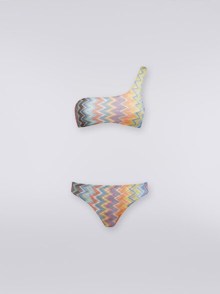 Bikini in zigzag viscose with lurex, Multicoloured  - MC22SP02BR00XHSM9D8
