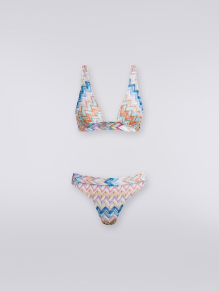 Bikini in zigzag viscose with lurex, Multicoloured  - MC22SP02BR00XHSM9D8