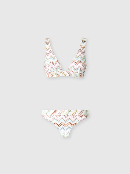 3D lamé zigzag bikini, Multicoloured  - MC22SP02BR0101SM9KZ