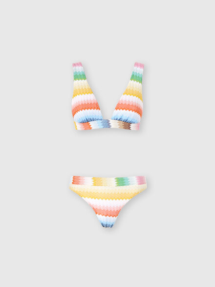 Bralette bikini with d&eacute;grad&eacute; zigzag pattern, Multicoloured  - MC22SP02BR014GSM9X2