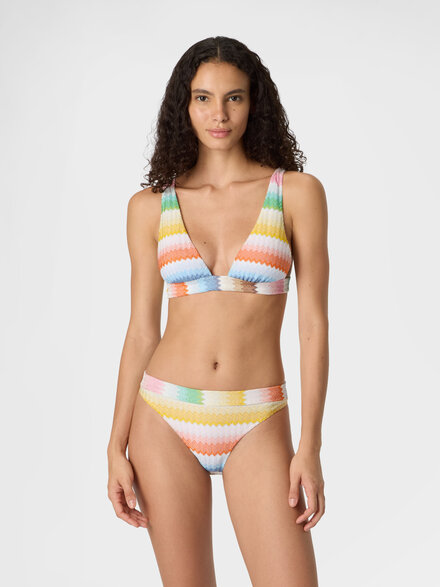 Bralette bikini with d&eacute;grad&eacute; zigzag pattern, Multicoloured  - MC22SP02BR014GSM9X2