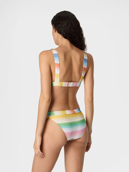 Bralette bikini with d&eacute;grad&eacute; zigzag pattern, Multicoloured  - MC22SP02BR014GSM9X2