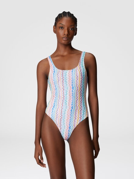 Sporty one-piece swimsuit, Multicoloured  - MC22SP05BR0130SM9QJ