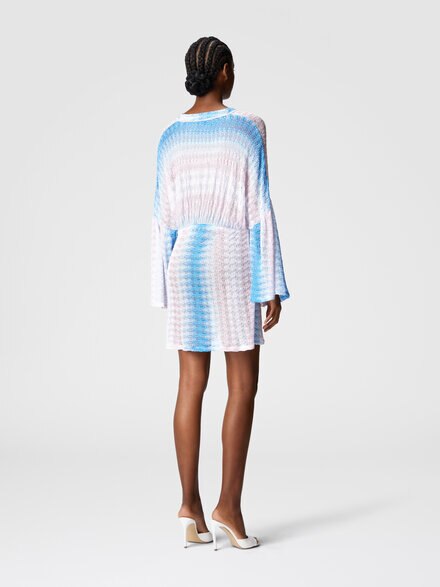 Short cover-up with dégradé lace, Blue & Pink   - MC22SQ03BR0131S72L3