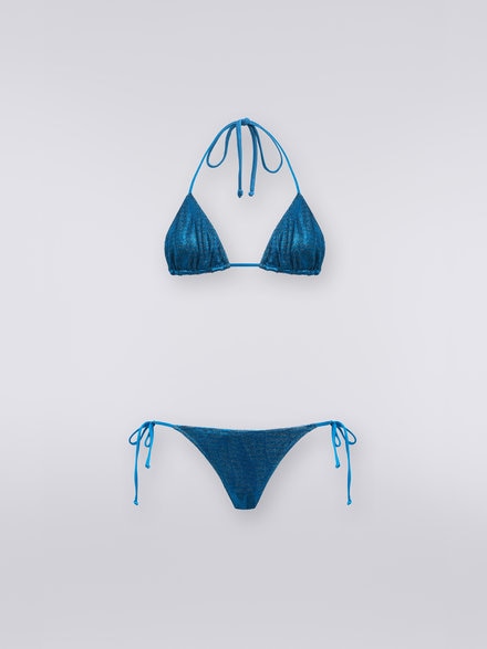 Jacquard viscose knit bikini, Blue - MC22WP00BT006OS72D0