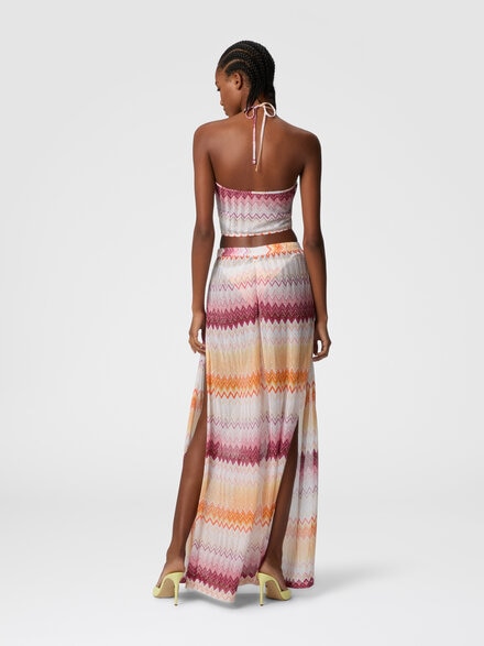 Classic trousers in a viscose blend zig zag lamé, Multicoloured  - MC23SI00BR00ZYMM00H