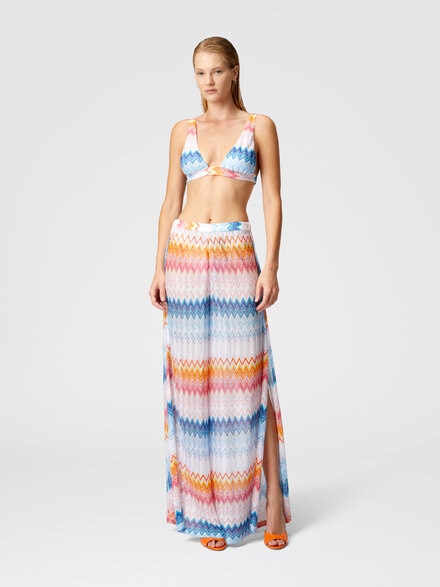 Classic trousers in a viscose blend zig zag lamé, Multicoloured  - MC23SI00BR00ZYSM9MW
