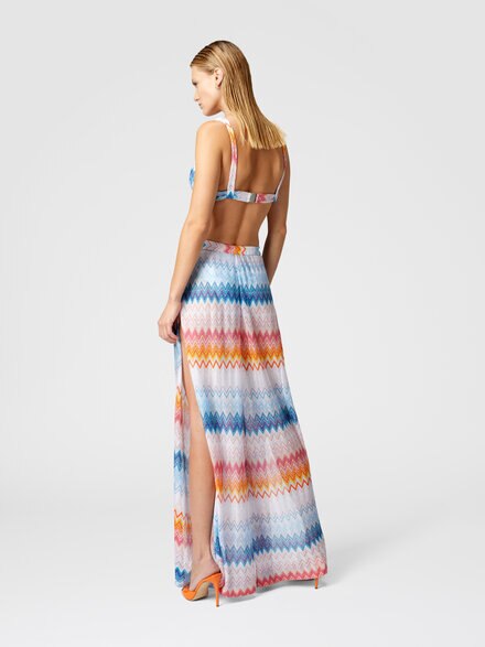 Classic trousers in a viscose blend zig zag lamé, Multicoloured  - MC23SI00BR00ZYSM9MW