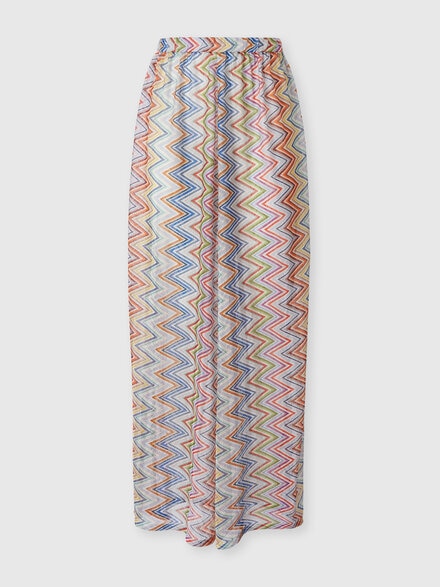 Pantaloni copricostume in tessuto stampa zig zag, Multicolore  - MC23SI00BR0161SMSP2
