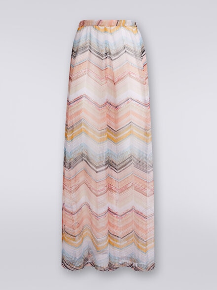 Cover up trousers in zigzag viscose blend with lurex, Multicoloured  - MC23SI00BT006USM98O