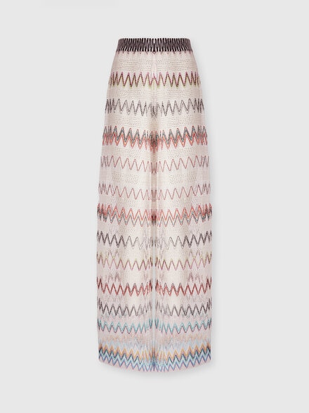 Zig zag mesh cover-up trousers with sequins, Multicoloured  - MC23SI00BV00GQSM9MV
