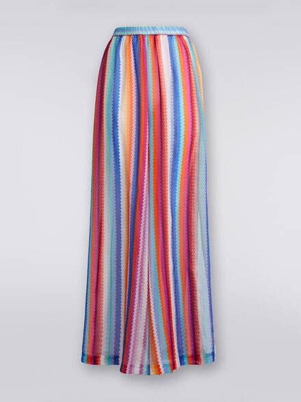 Cover up trousers in zigzag cotton and silk, Multicoloured  - MC23SI00BW00PNSM99F