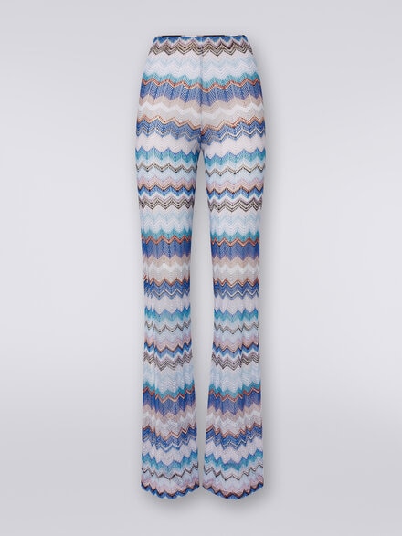 Cover up trousers in zigzag crochet with lurex, Multicoloured  - MC23SI01BT006VS72DX