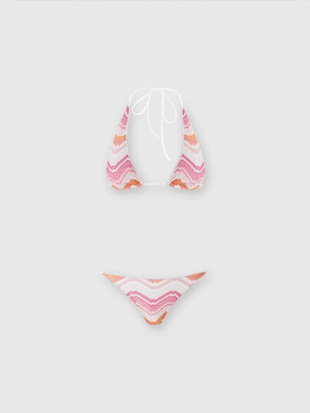 Viscose blend chevron bikini with lurex, Pink   - MC23SP00BR00XKS30DC