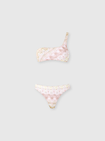 Bikini une &eacute;paule en dentelle space-dye, Rose & Or - MC23SP02BR015FS2099